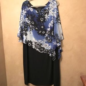 Connected Plus Black Dress With Sheer Cover